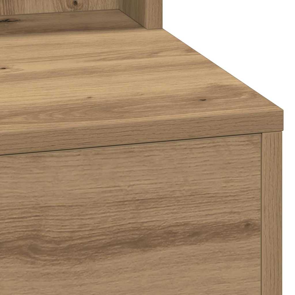Sminkebord med LED-lamper i Artisan Eik 50x41x135 cm