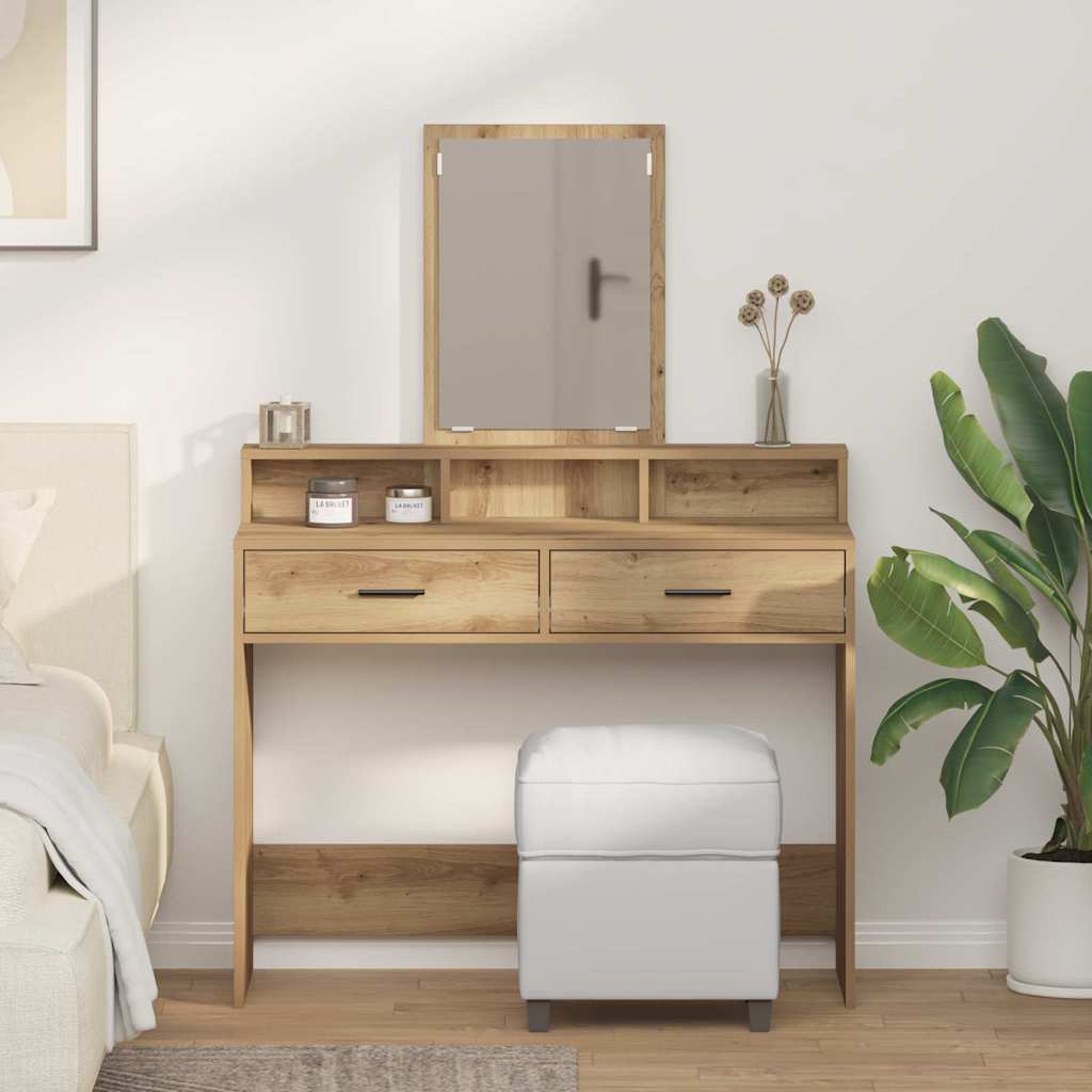 Sminkebord med Skuffer Artisan Eik 100x41x140 cm