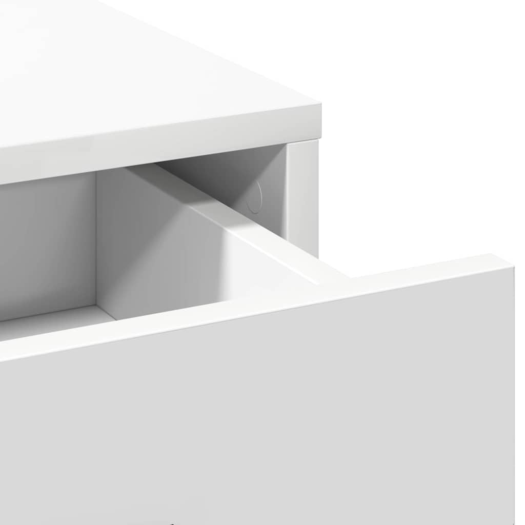 Sminkebord med LED-lamper Hvit 79x41x140 cm