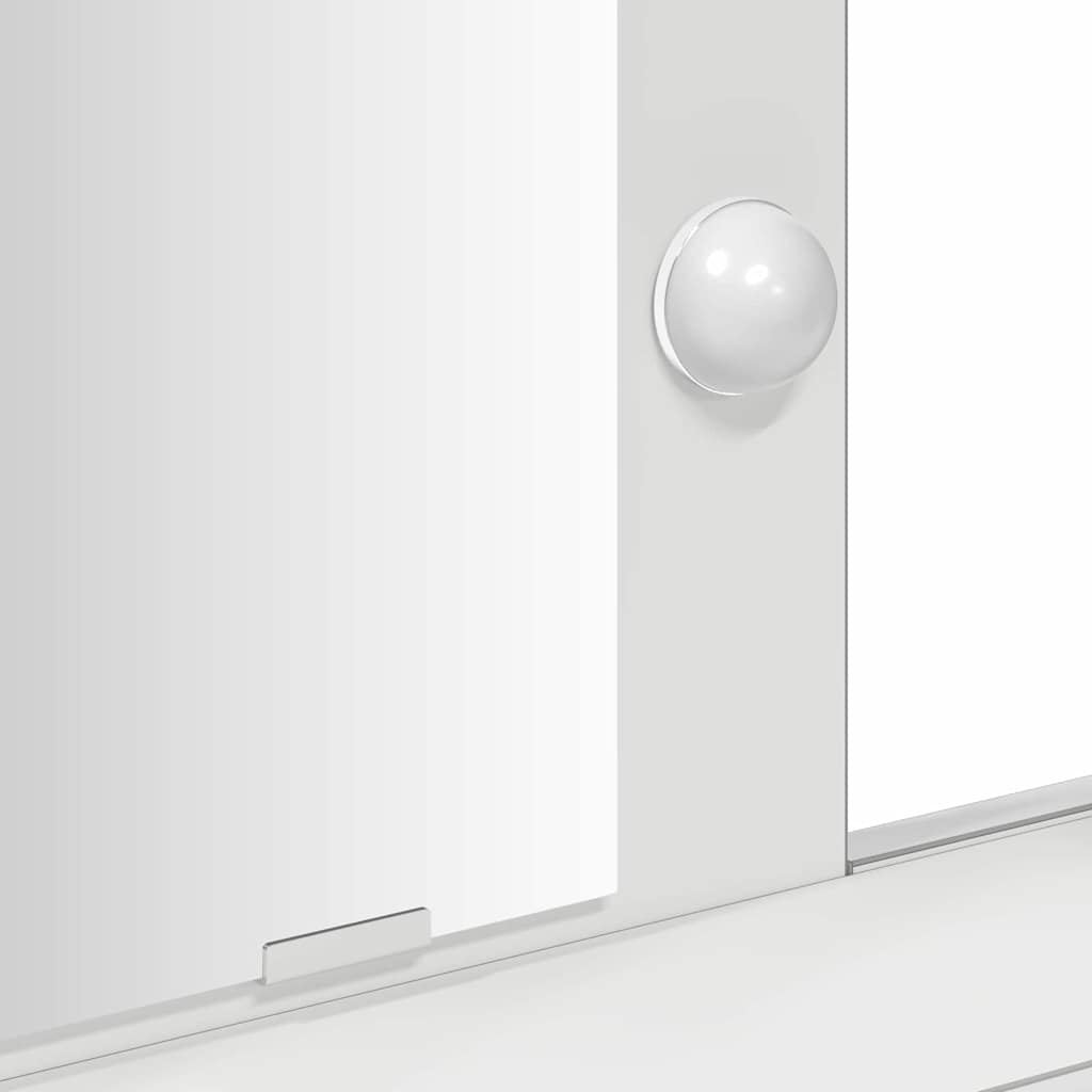Sminkebord med LED-lamper Hvit 79x41x140 cm