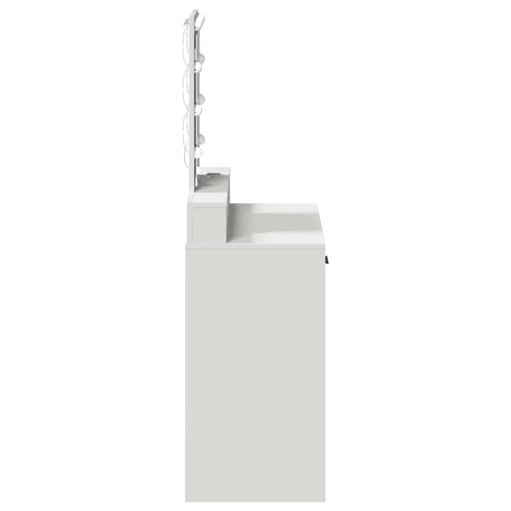 Sminkebord med LED-lamper Hvit 79x41x140 cm