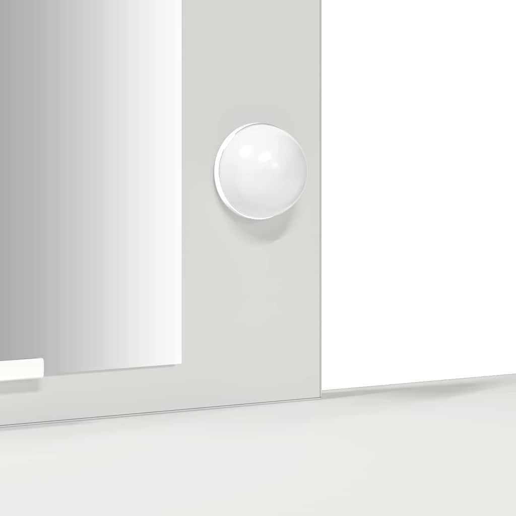 Dressingbord med LED-lamper Hvit 102x33x135 cm