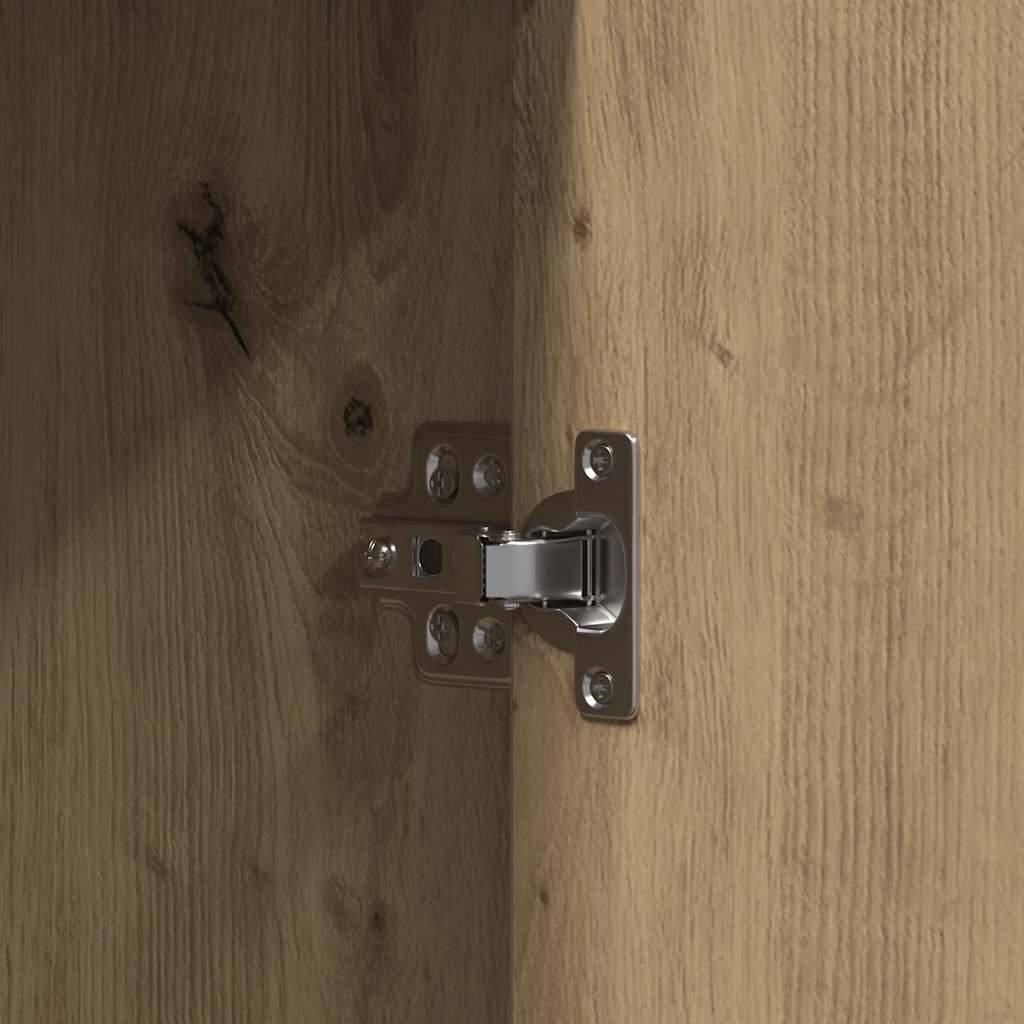 Sminkebord med LED-lamper Kunstnerisk Eik 102x33x135 cm