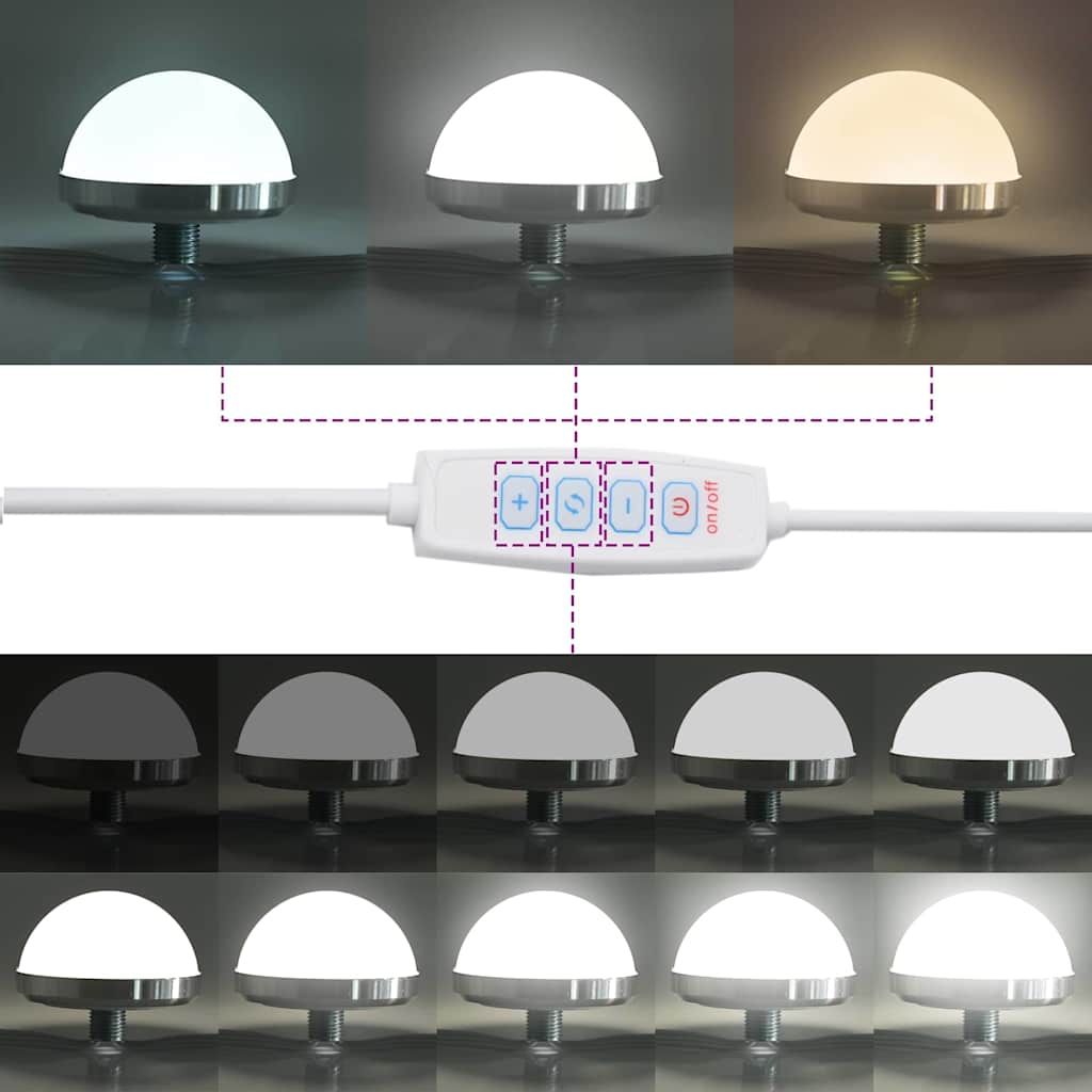 Sminkebord med LED-lamper Kunstnerisk Eik 102x33x135 cm