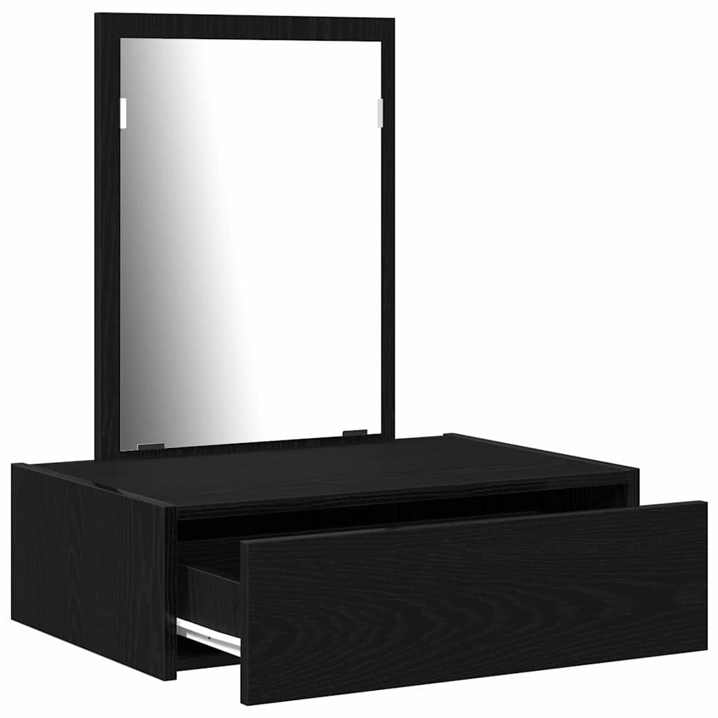 Vegghengt Sminkebord Svart Eik 60x40x70 cm