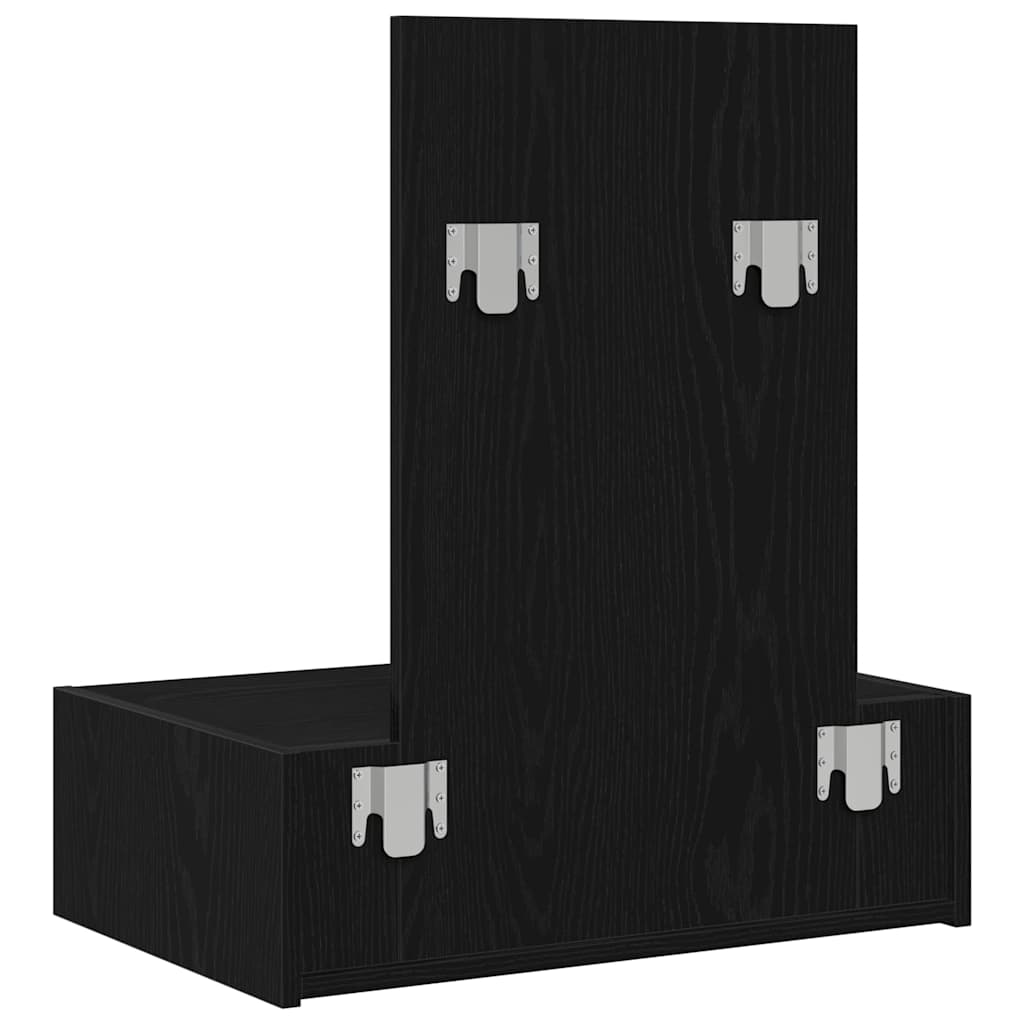 Vegghengt Sminkebord Svart Eik 60x40x70 cm