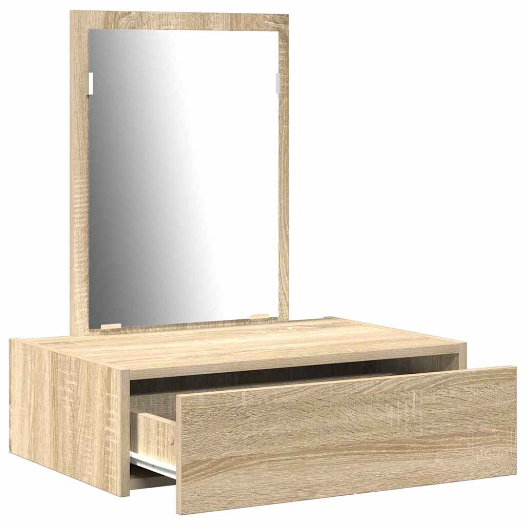 Vegghengt sminkebord Sonoma eik 60x40x70 cm
