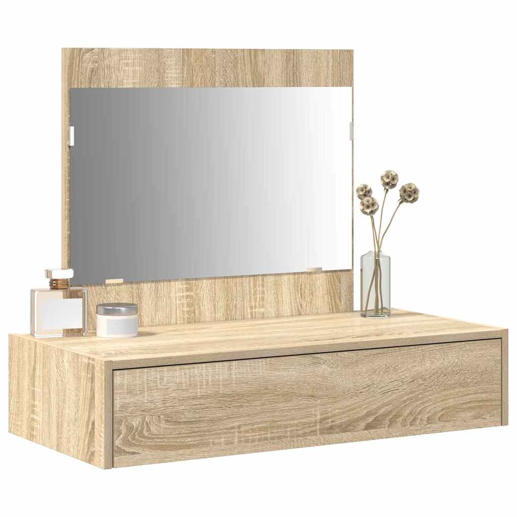 Vegghengt sminkebord Sonoma Eik 83x40x70 cm