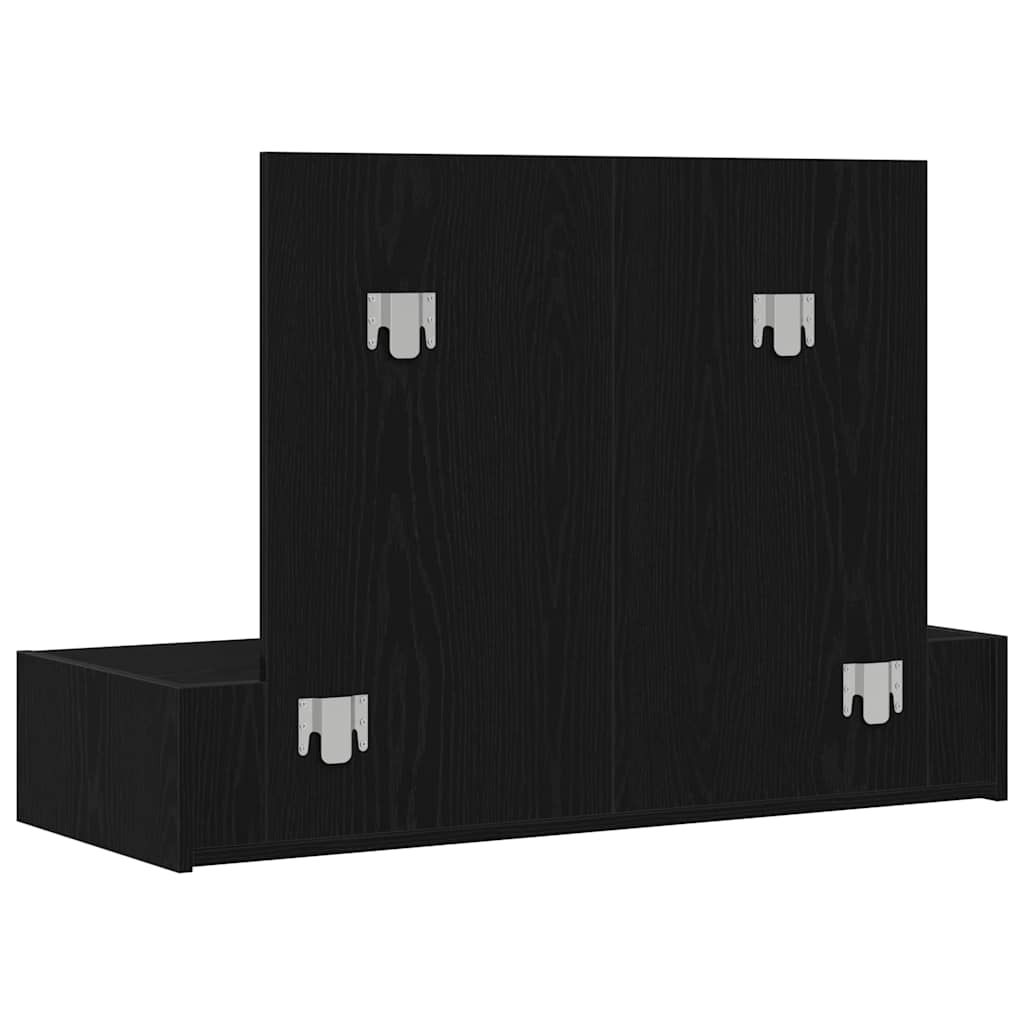 Vegghengt Sminkebord i Svart Eik, 100x40x70 cm