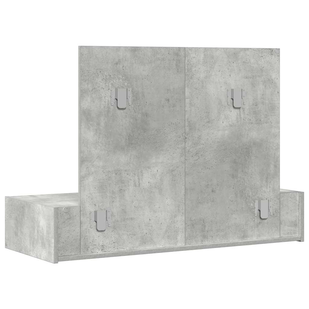 Veggmontert sminkebord Betonggrå 100x40x70 cm