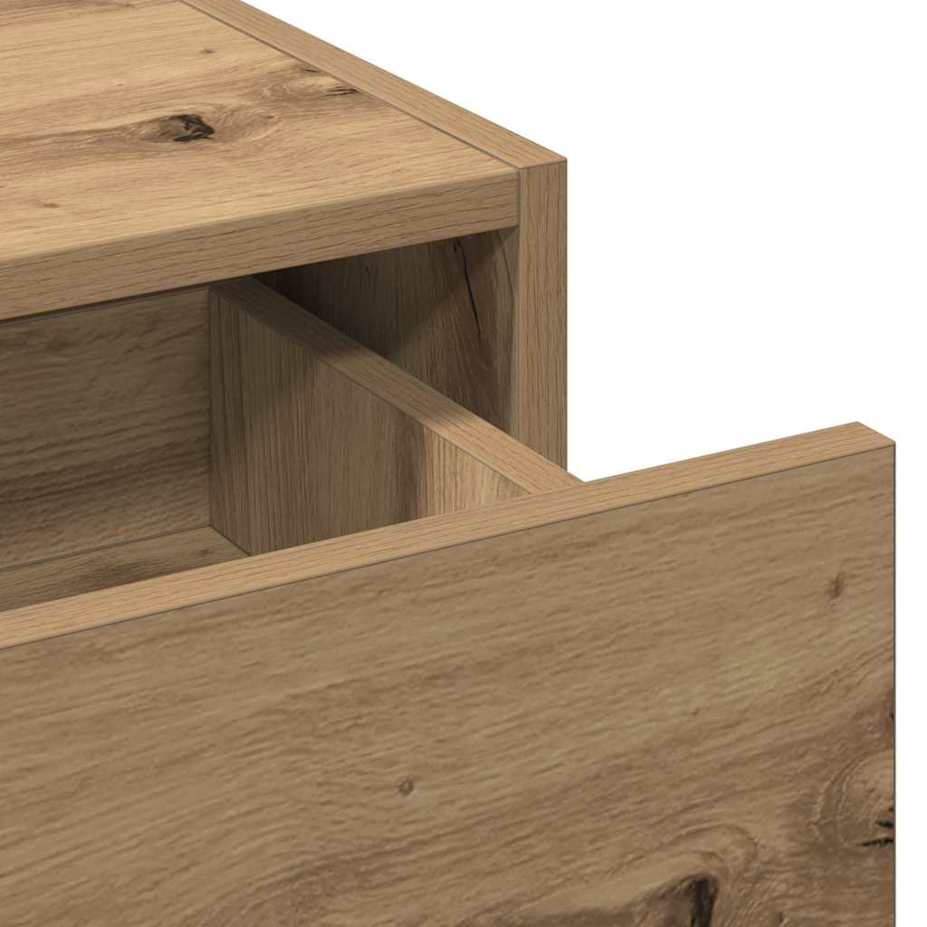 Vegghengt Sminkebord Kunstnerisk Eik 100x40x70 cm