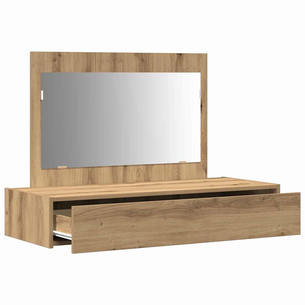 Vegghengt Sminkebord Kunstnerisk Eik 100x40x70 cm