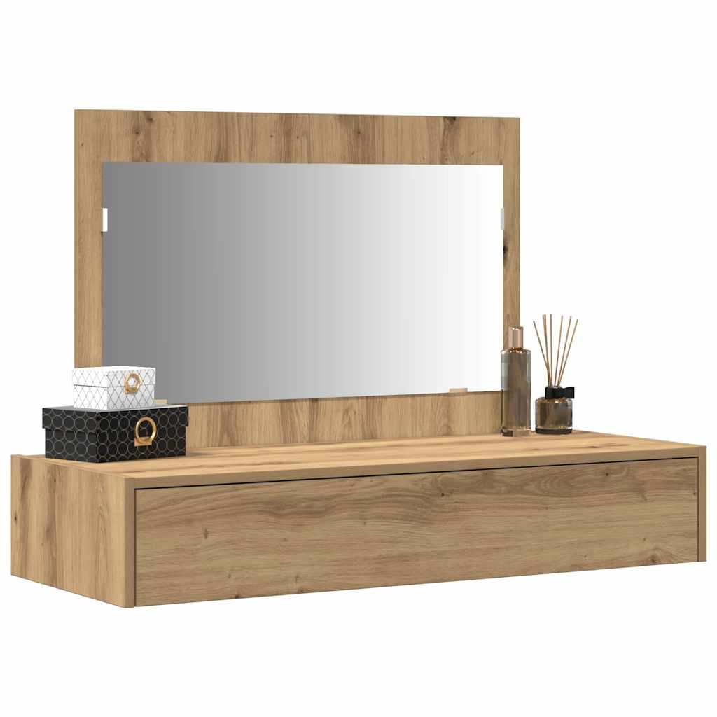 Vegghengt Sminkebord Kunstnerisk Eik 100x40x70 cm