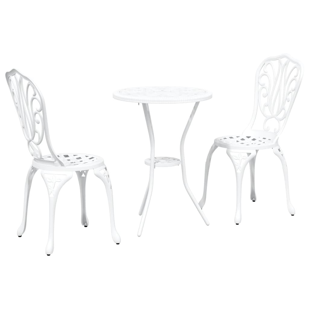 Hage Bistro Sett 3 pcs Hvit Aluminium