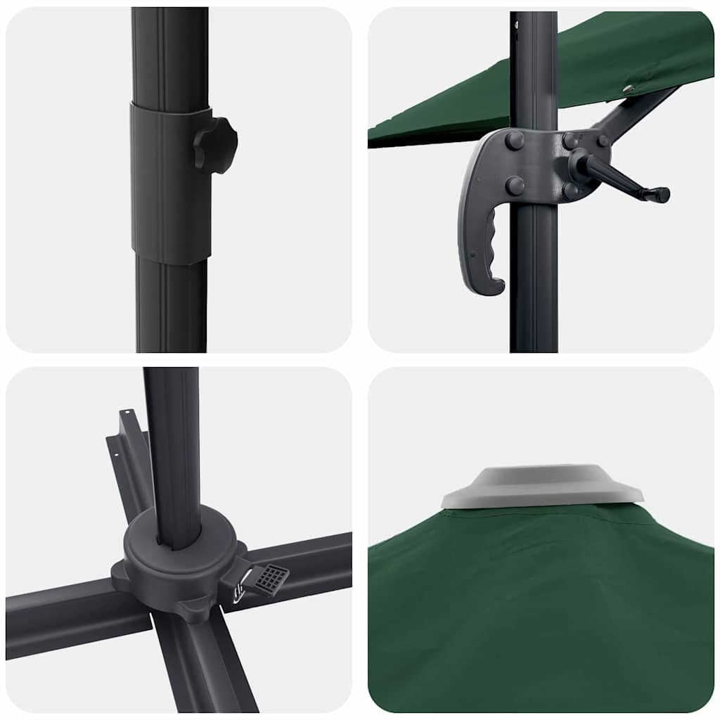 Cantilever Roma Parasol Grønn 286x285x265 cm i Aluminium