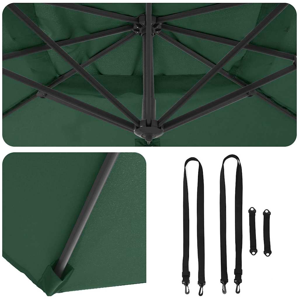 Cantilever Roma Parasol Grønn 286x285x265 cm i Aluminium