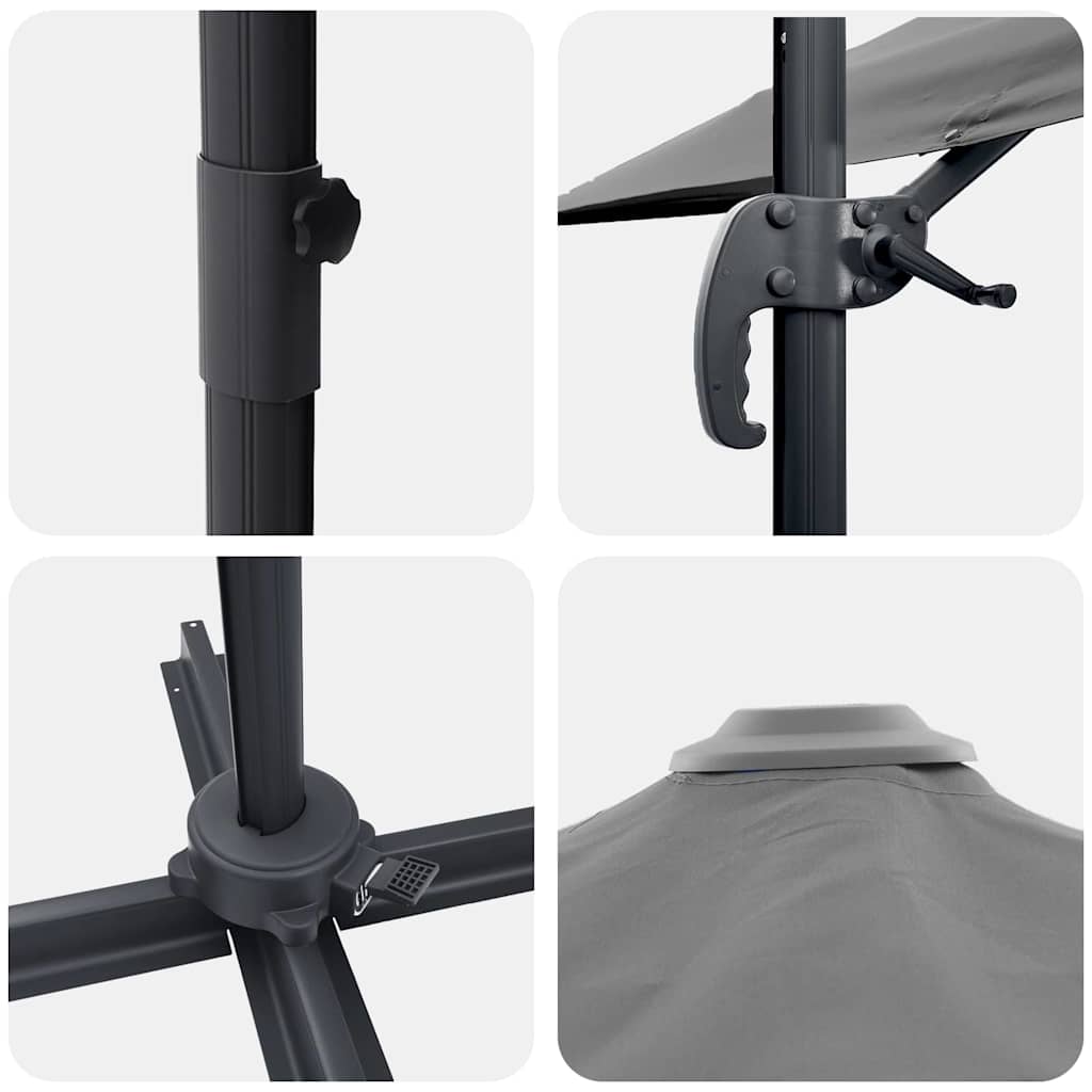 Cantilever Roma Parasol Antrasitt 286x285x265 cm i aluminium