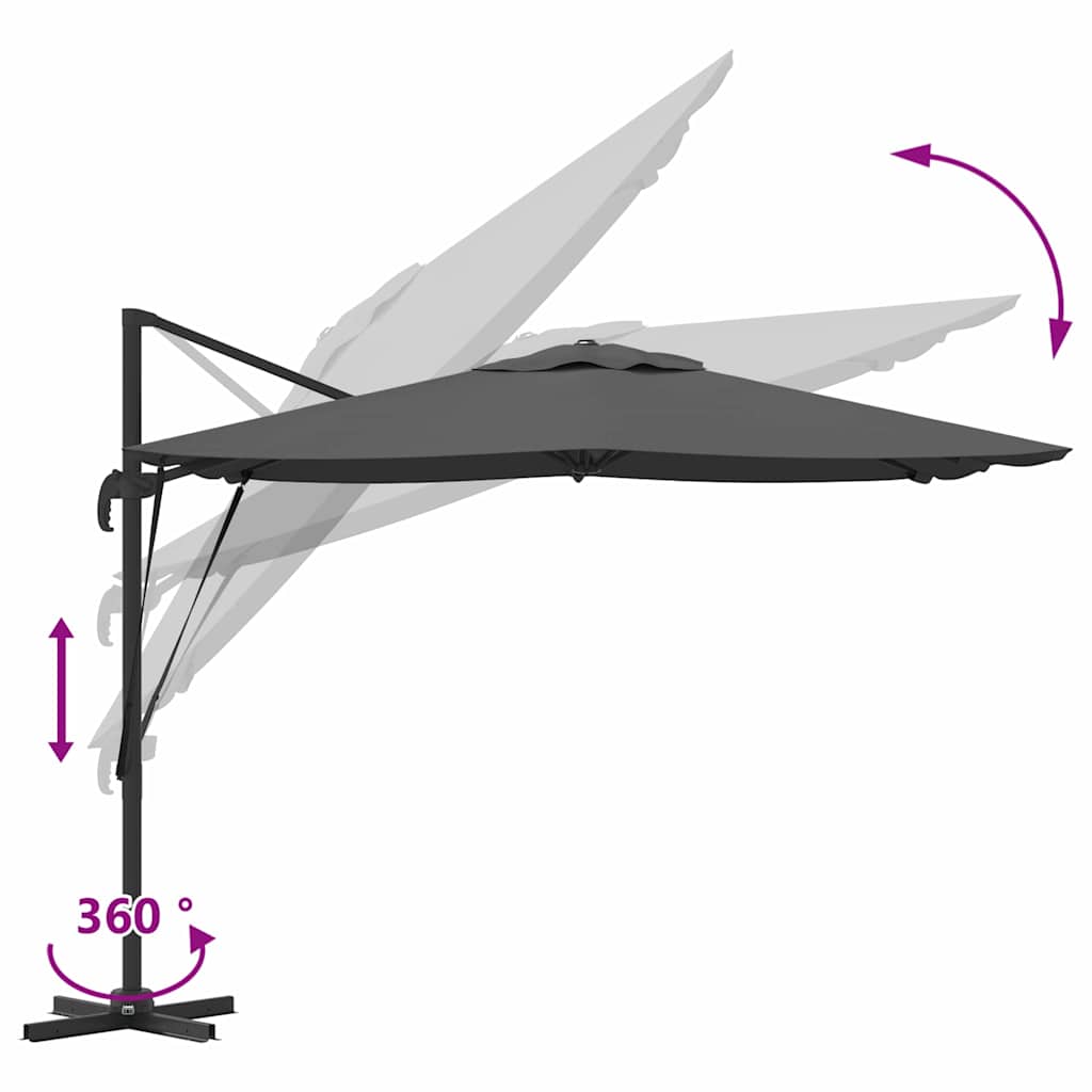 Cantilever Roma Parasol Antrasitt 286x285x265 cm i aluminium