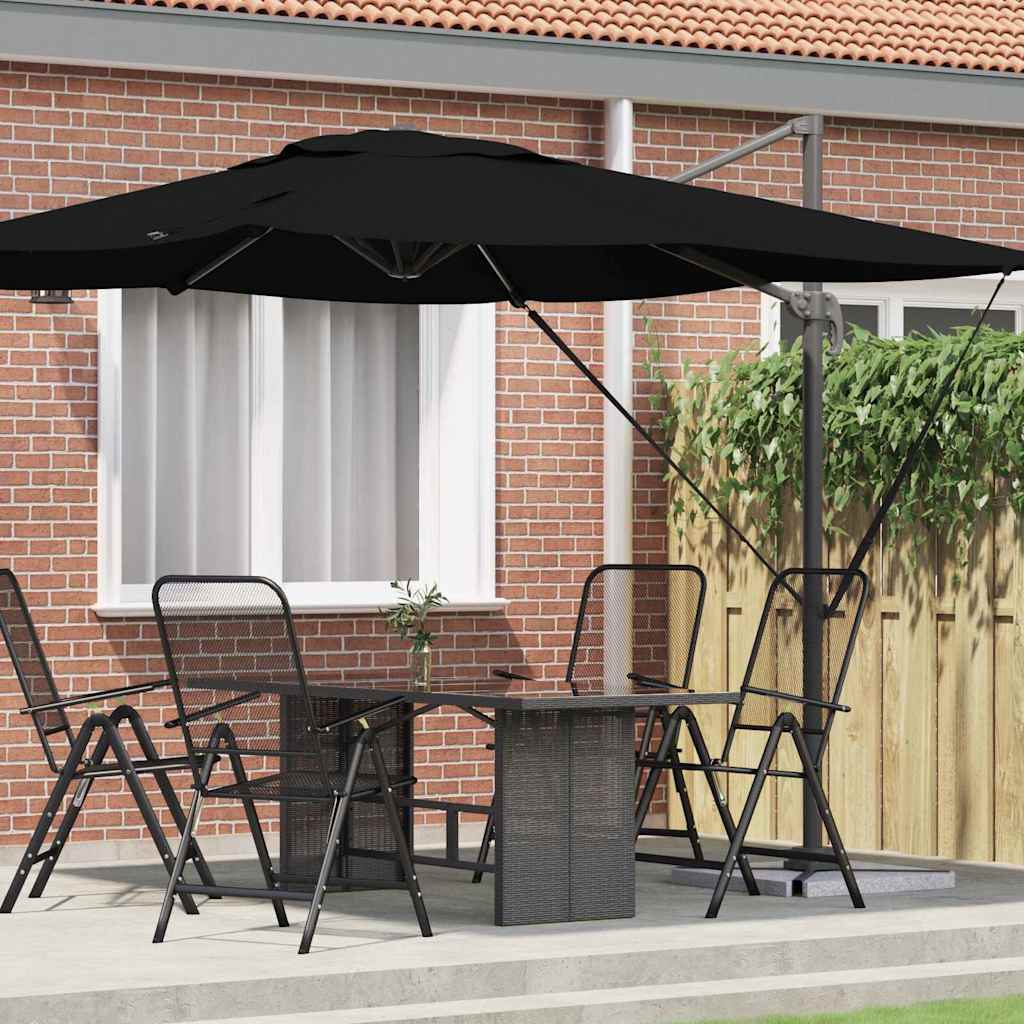 Cantilever Roma Parasol Sort 286x285x265 cm i aluminium
