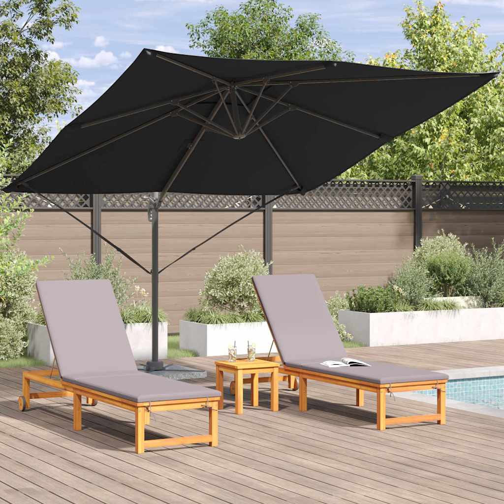 Cantilever Roma Parasol Sort 286x285x265 cm i aluminium