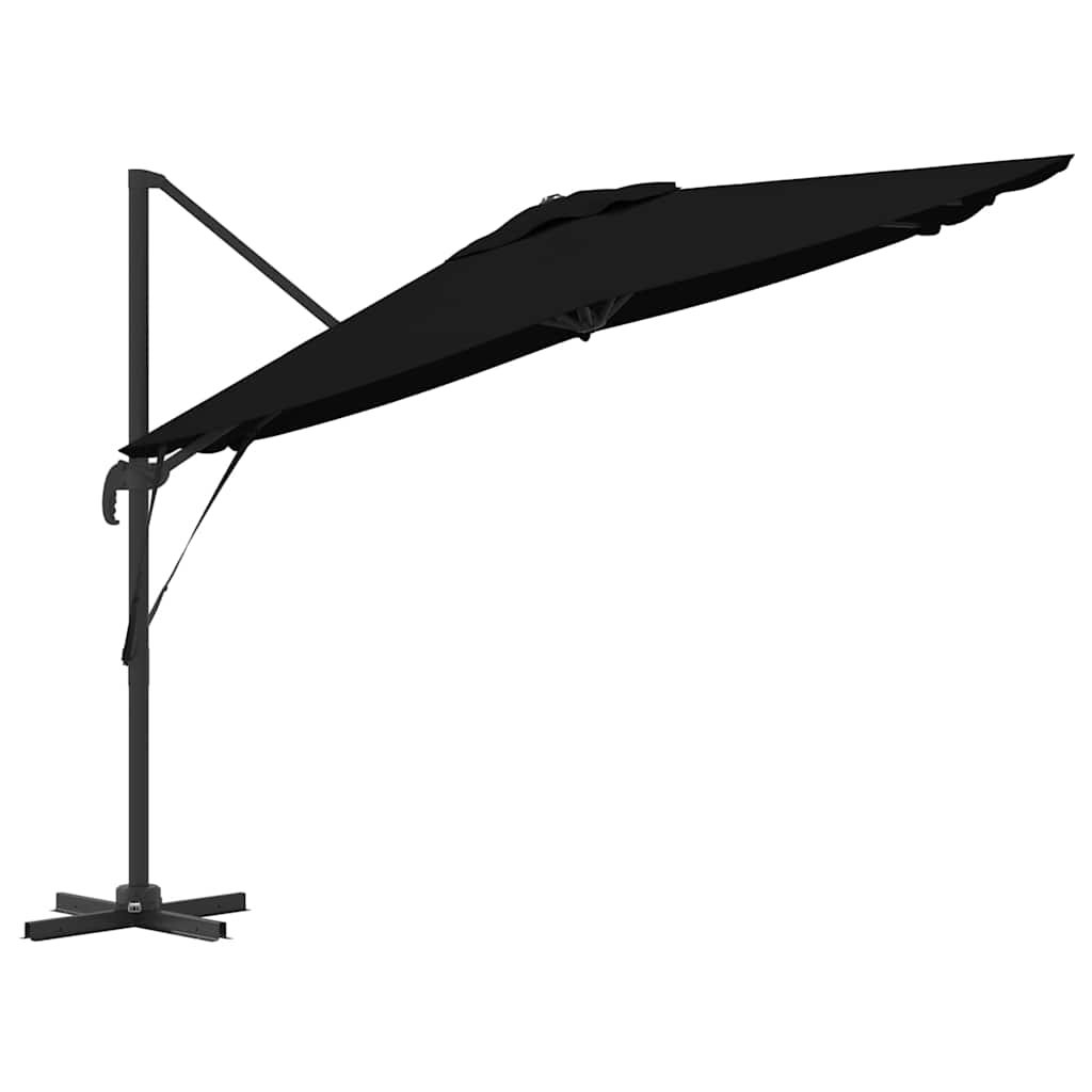 Cantilever Roma Parasol Sort 286x285x265 cm i aluminium