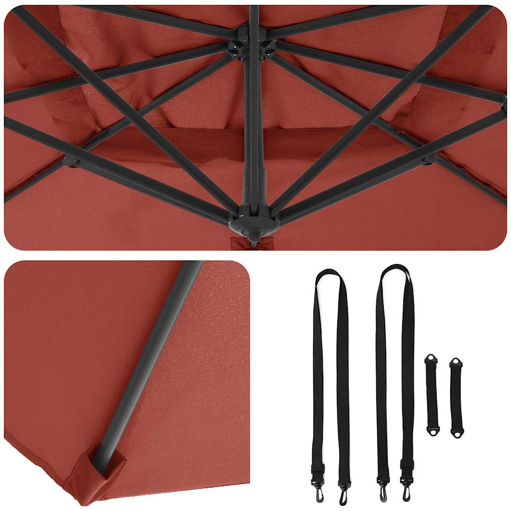 Cantilever Roma Parasol Terracotta 286x285x265 cm i aluminium