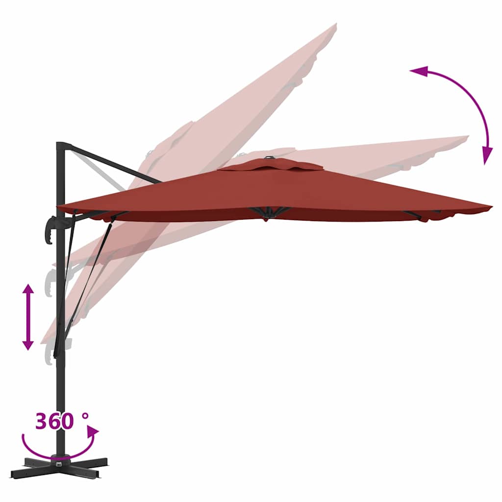 Cantilever Roma Parasol Terracotta 286x285x265 cm i aluminium