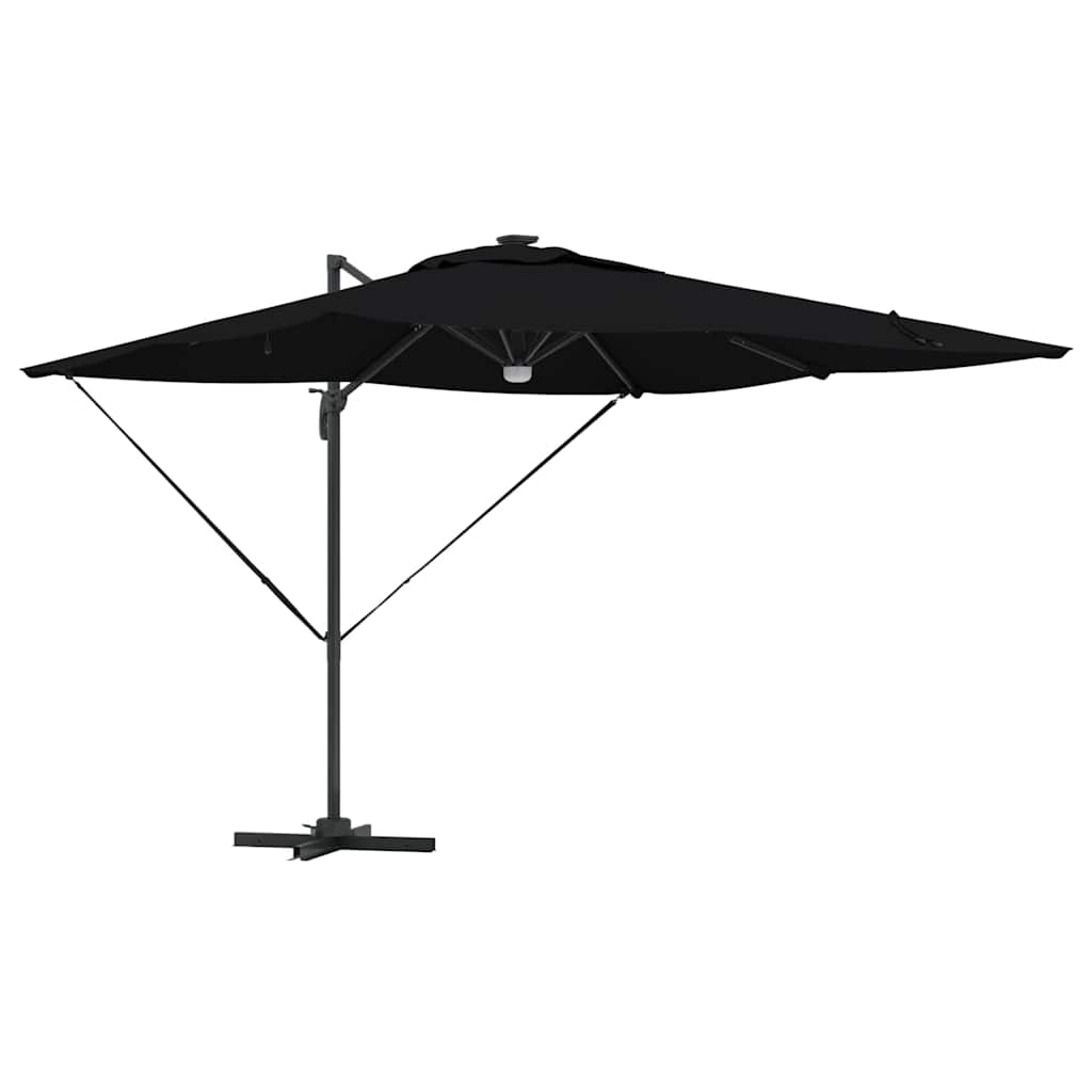 Cantilever Roma Parasol med LED-lamper - Svart, 286 x 285 x 270 cm, Aluminium