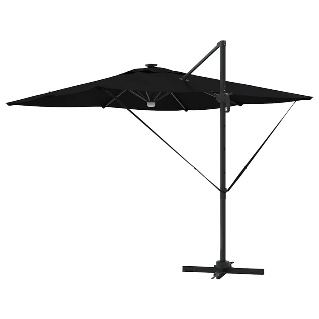 Cantilever Roma Parasol med LED-lamper - Svart, 286 x 285 x 270 cm, Aluminium