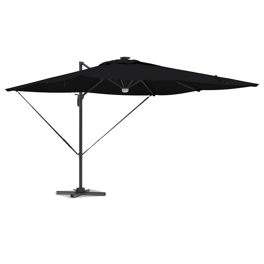Cantilever Roma Parasol med LED-lamper - Svart, 286 x 285 x 270 cm, Aluminium