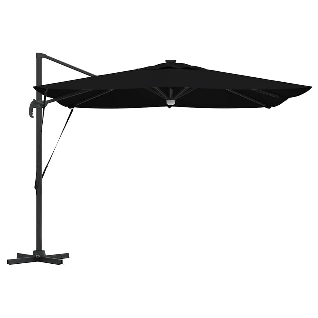 Cantilever Roma Parasol med LED-lamper - Svart, 286 x 285 x 270 cm, Aluminium