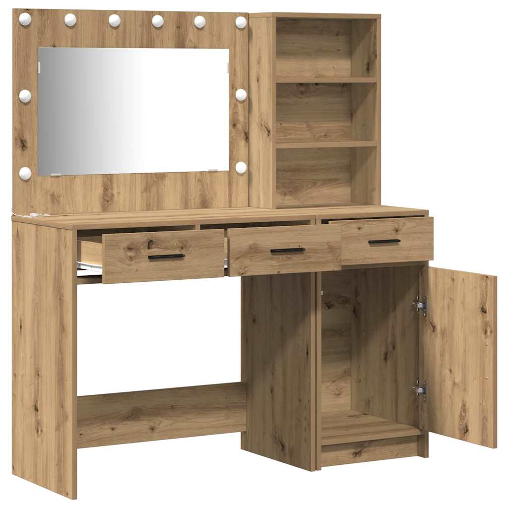 Sminkebord med dør 2 pcs Brun 78.5 x 41 x 135 cm Konstruert tre