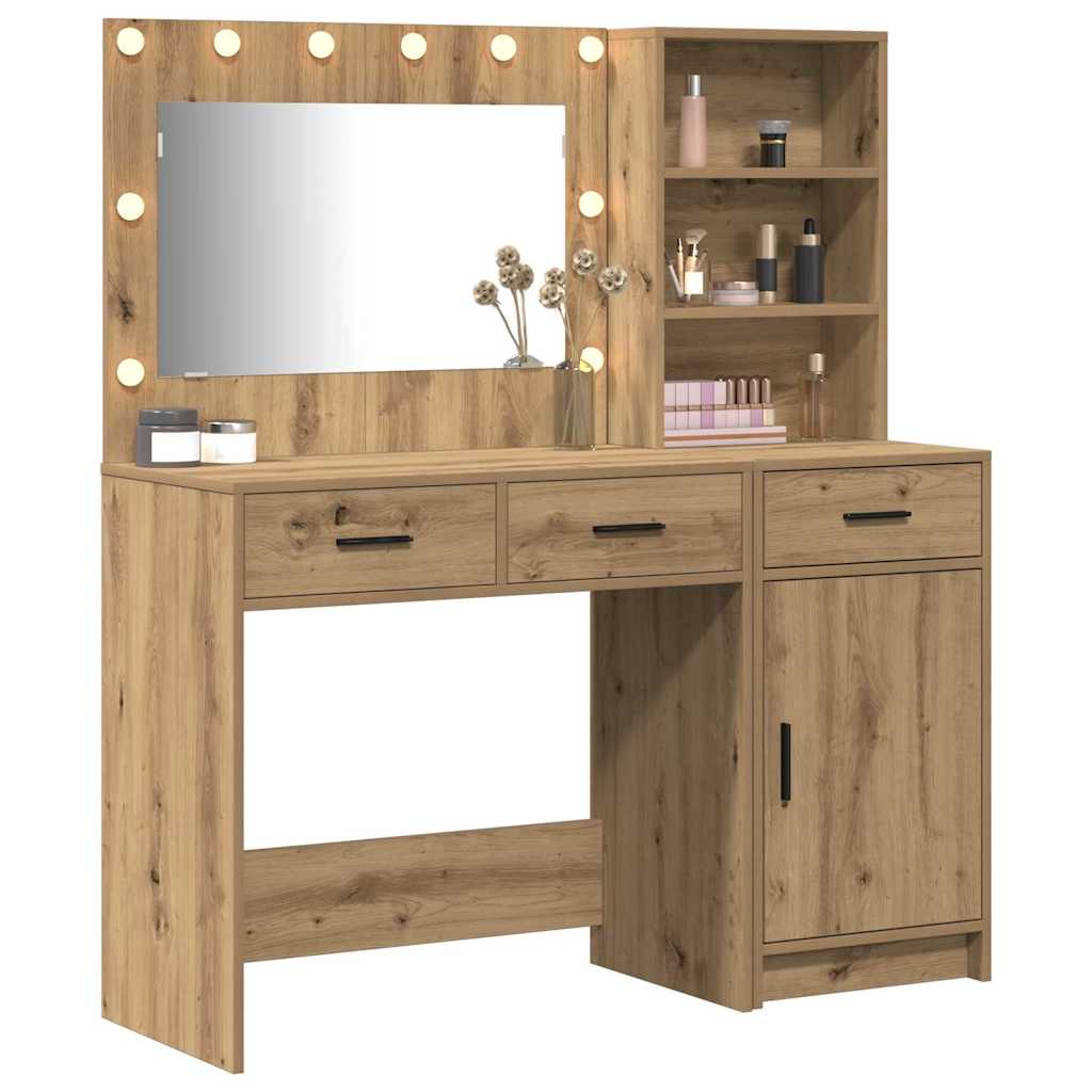 Sminkebord med dør 2 pcs Brun 78.5 x 41 x 135 cm Konstruert tre