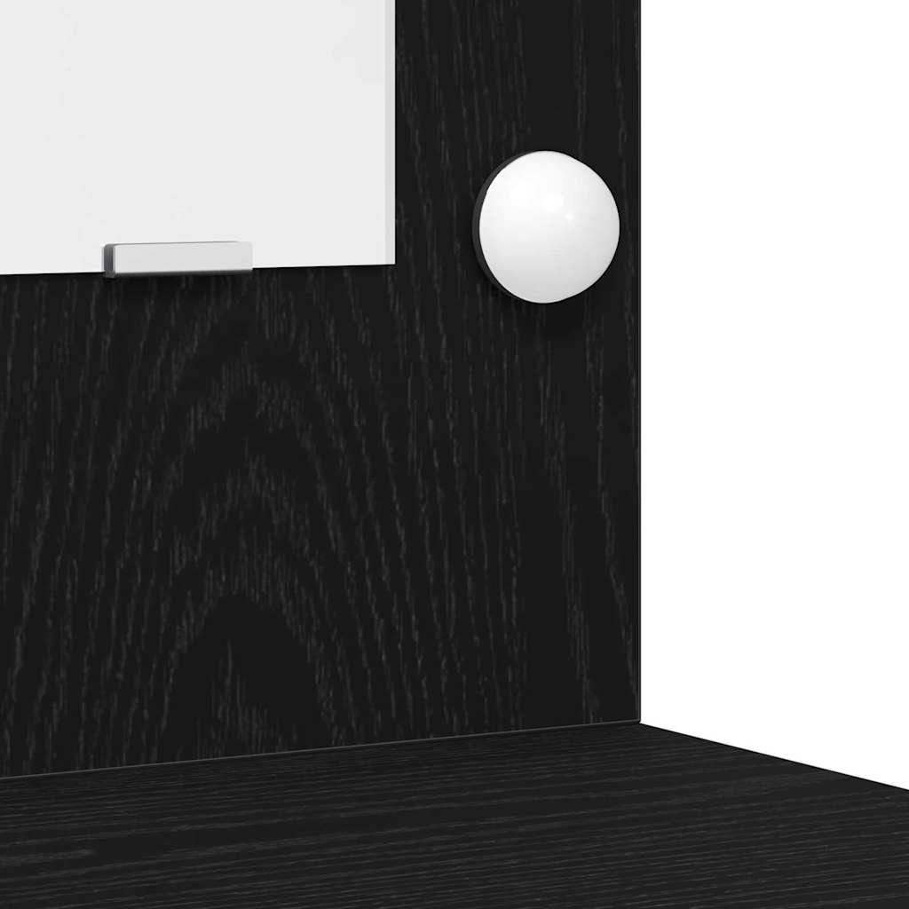 Sminkebordsett 2 pcs Svart eik 50 x 41 x 135 cm Konstruert tre