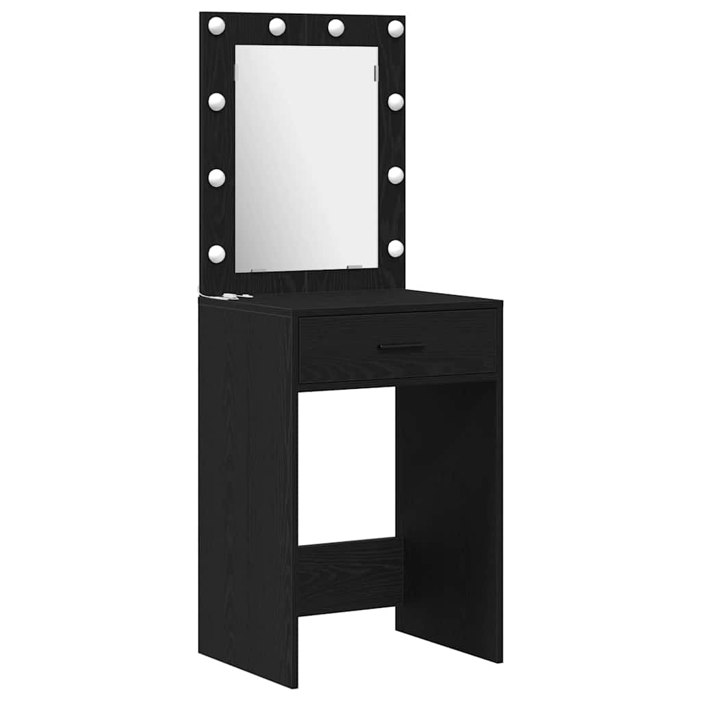 Sminkebordsett 2 pcs Svart eik 50 x 41 x 135 cm Konstruert tre