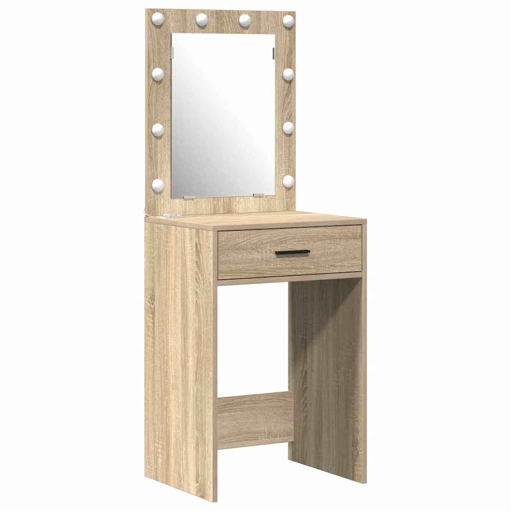 Sminkebordsett 2 pcs Sonoma eik 50 x 41 x 135 cm Konstruert tre