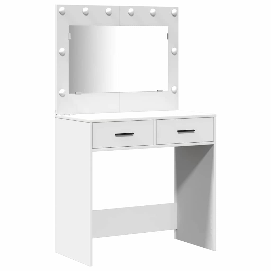 Sminkebordsett 3 pcs Hvit 78.5 x 41 x 135 cm Konstruert tre