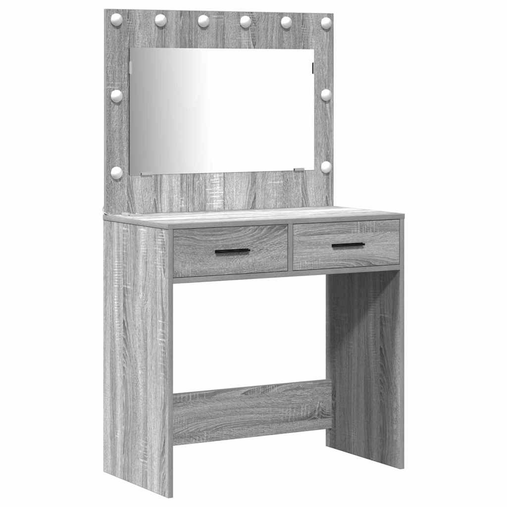 Sminkebordsett med skuff 3 pcs Grå sonoma 78.5 x 41 x 135 cm