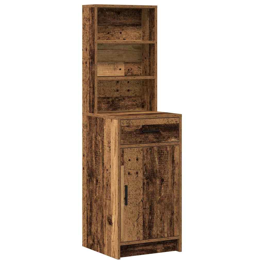 Sminkebordsett med skuff 3 pcs Gammelt tre 78.5 x 41 x 135 cm