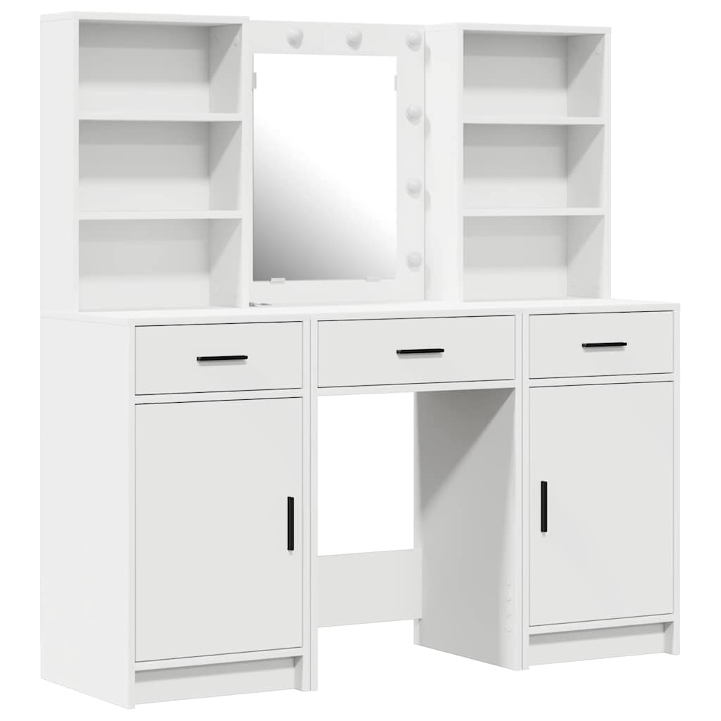 Sminkebordsett 3 pcs Hvit 50 x 41 x 135 cm Konstruert tre