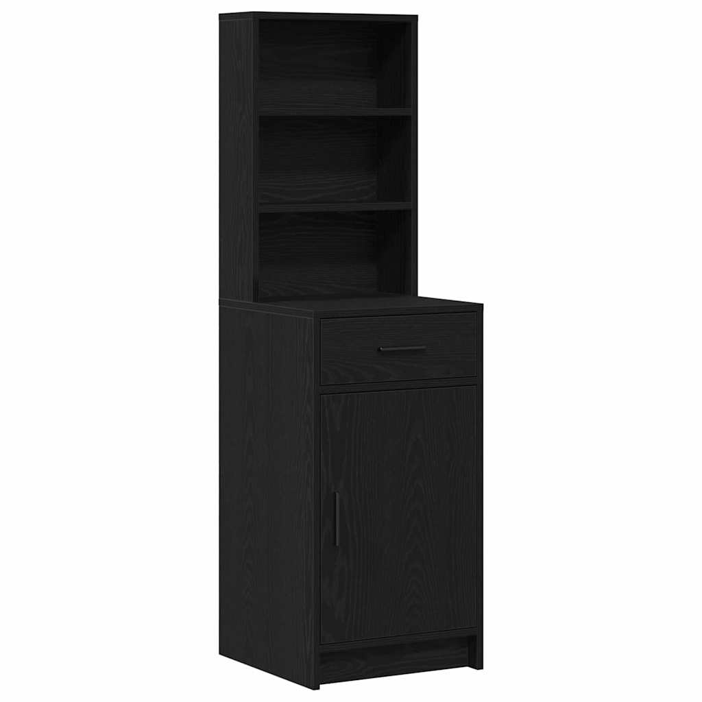 Sminkebordsett 3 pcs Svart eik 50 x 41 x 135 cm Konstruert tre