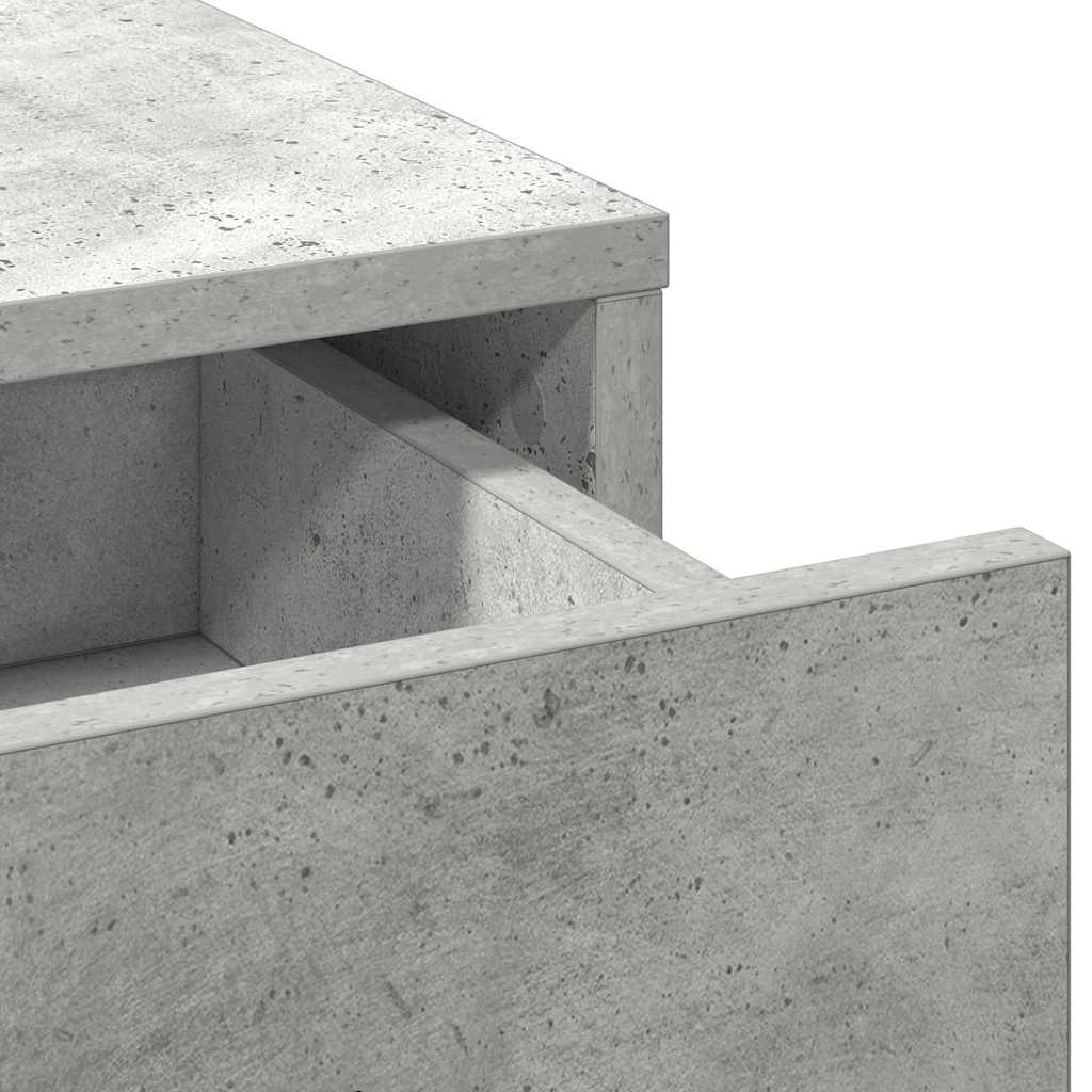Sminkebordsett 3 pcs Betonggrå 50 x 41 x 135 cm Konstruert tre