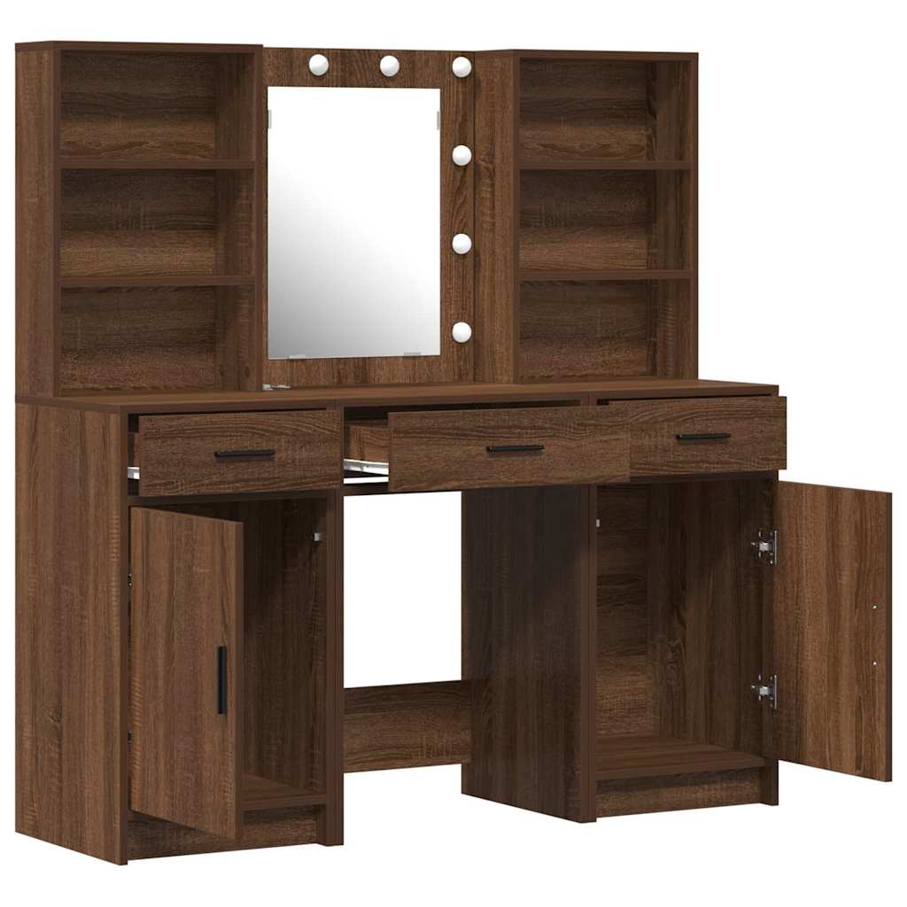 Sminkebordsett med skuff 3 pcs Gammelt tre 50 x 41 x 135 cm