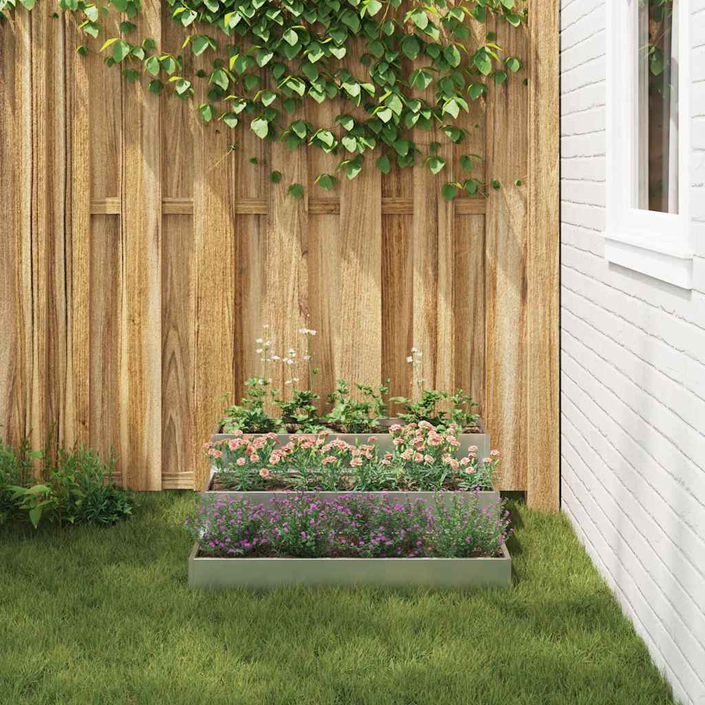 Hageblomsterpotte sølv 90 x 90 x 35 cm Galvanisert stål