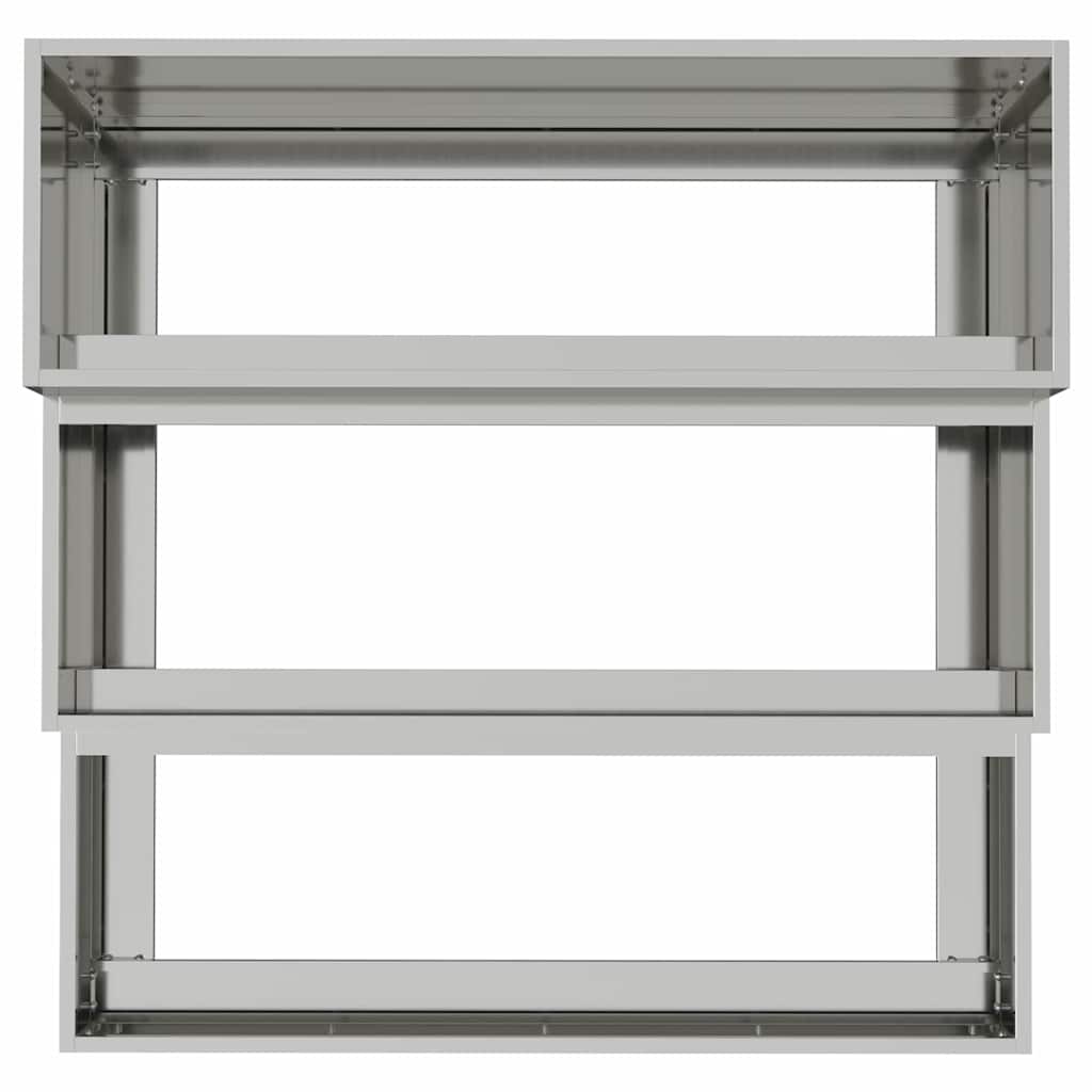 Hageblomsterpotte sølv 90 x 90 x 35 cm Galvanisert stål