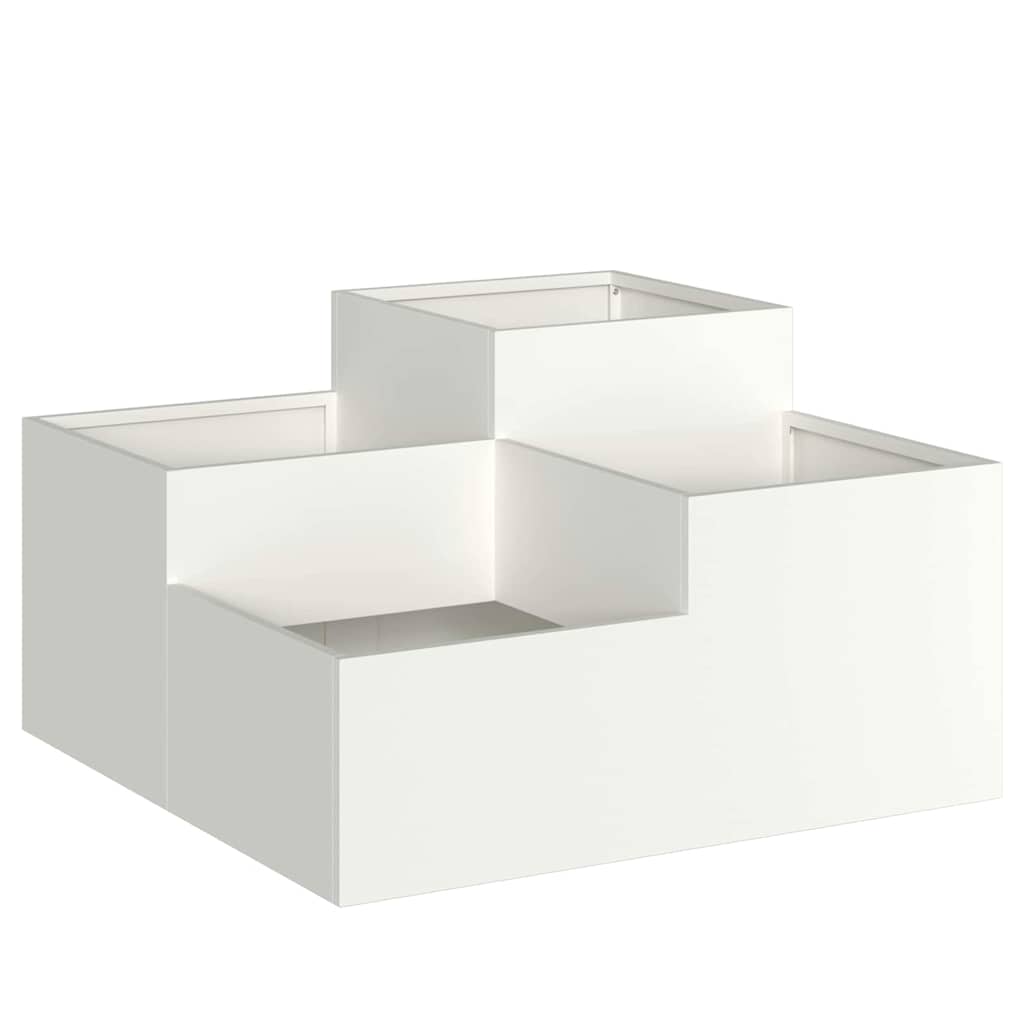 Hagekasse 100 x 100 x 48 cm Hvit Stål