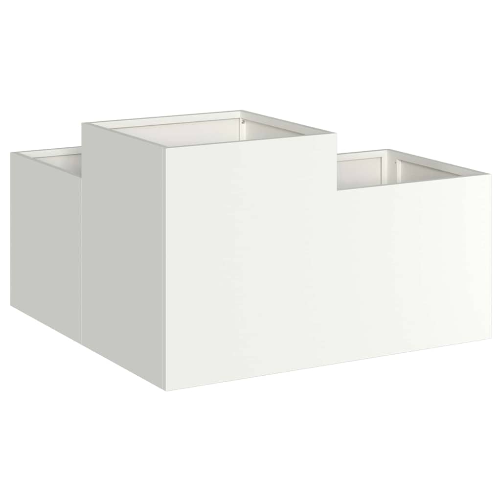 Hagekasse 100 x 100 x 48 cm Hvit Stål