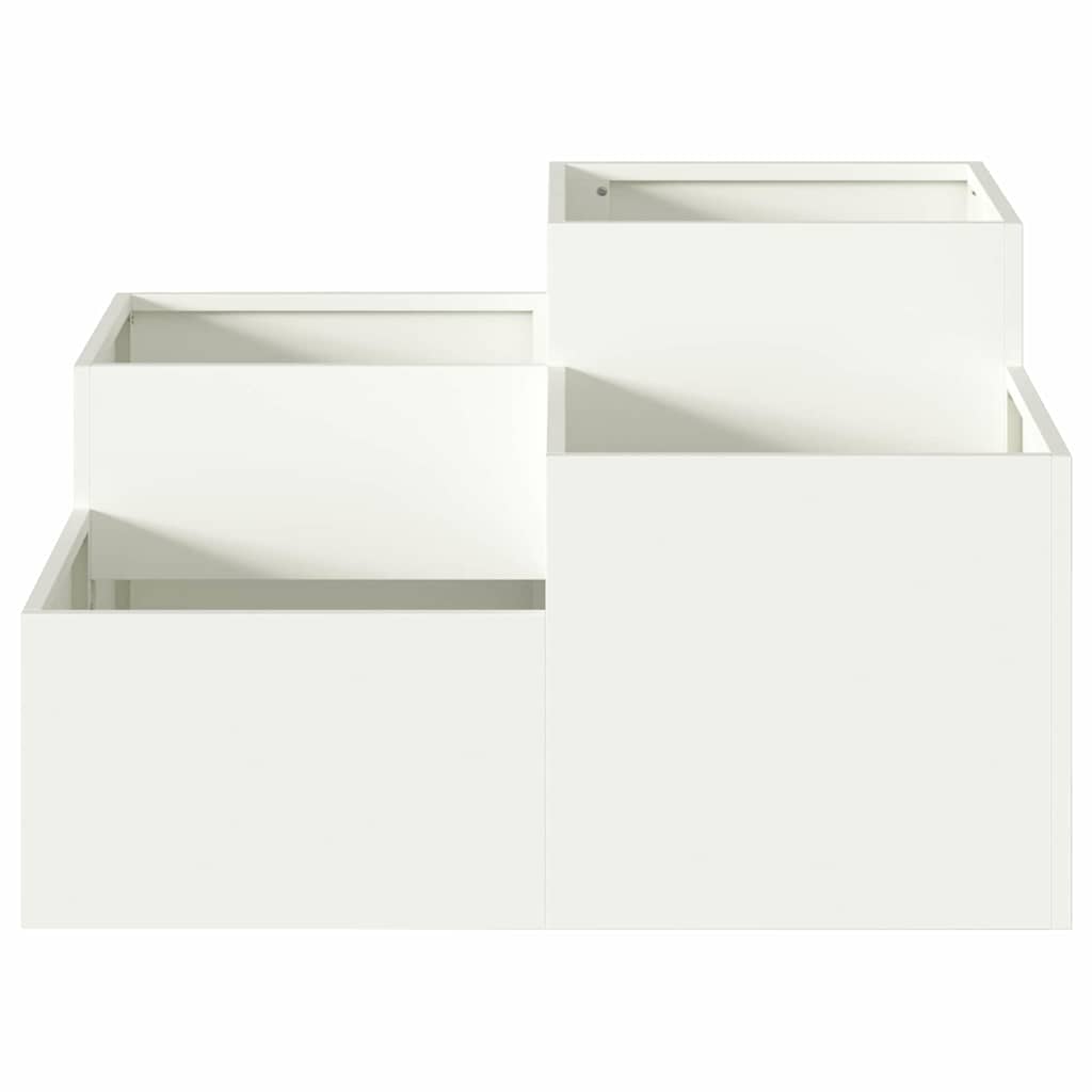 Hagekasse 100 x 100 x 48 cm Hvit Stål