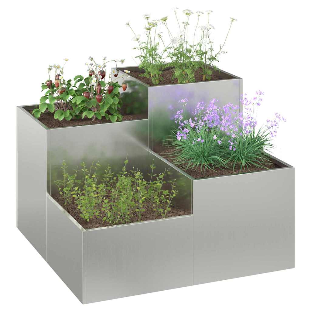Hagekasse 80 x 80 x 60 cm Galvanisert Stål