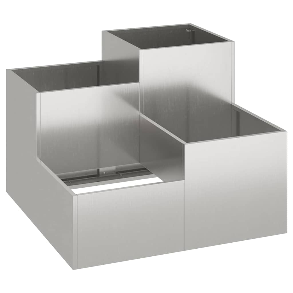 Hageplantekasse 100 x 100 x 60 cm i rustfritt stål